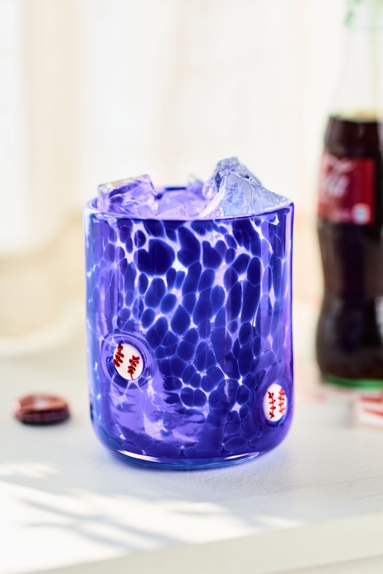 The Sports Icon Juice Glass - Blue Baseball, One Size