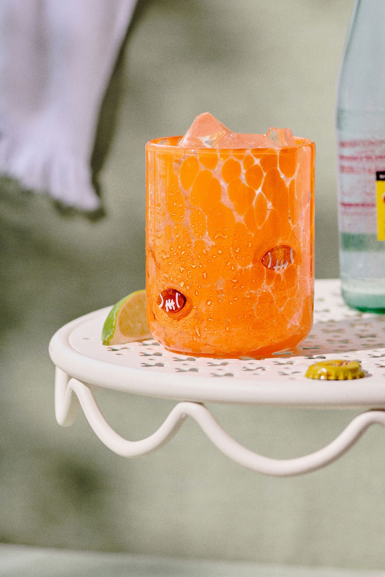 The Confetti Icon Juice Glass - Orange Football, Standard, One Size