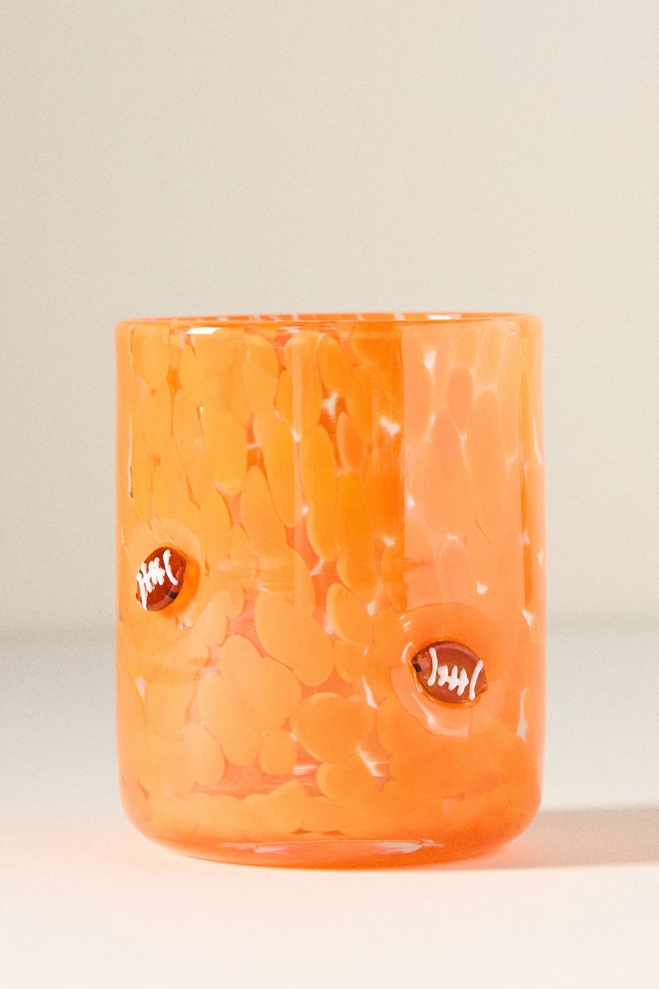 Sports Icon Juice Glass - Orange Football, One Size