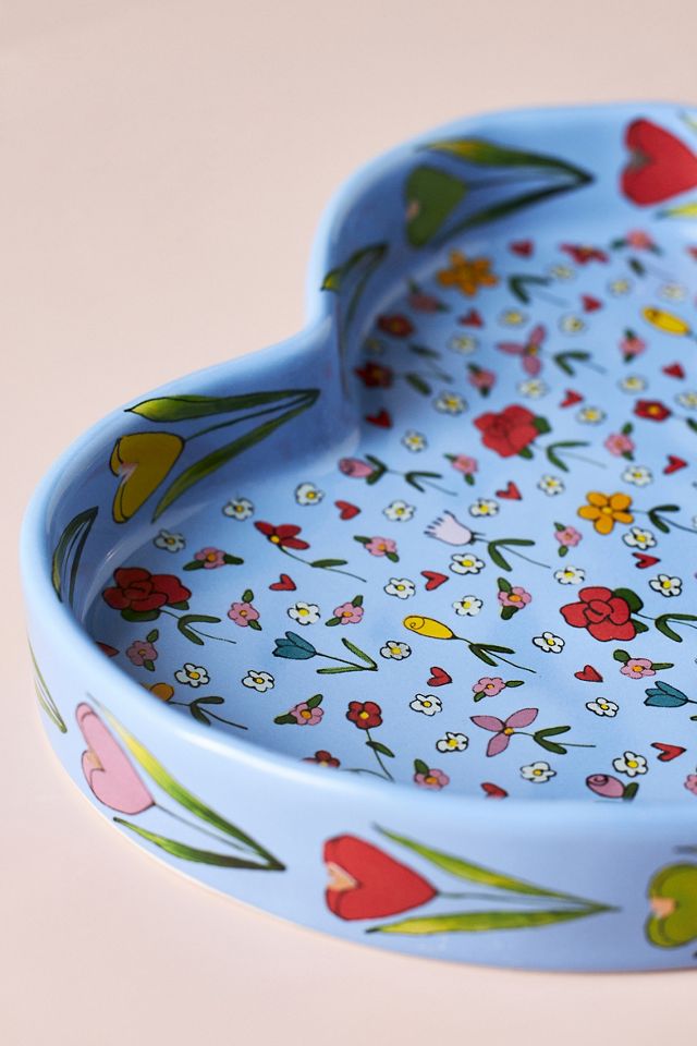 The Mud Fairy Blooming Hearts Stoneware Trinket Dish #2