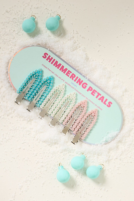 By Anthropologie Shimmering Petals Crease-free Hair Clips, Set Of 6 In Multicolor