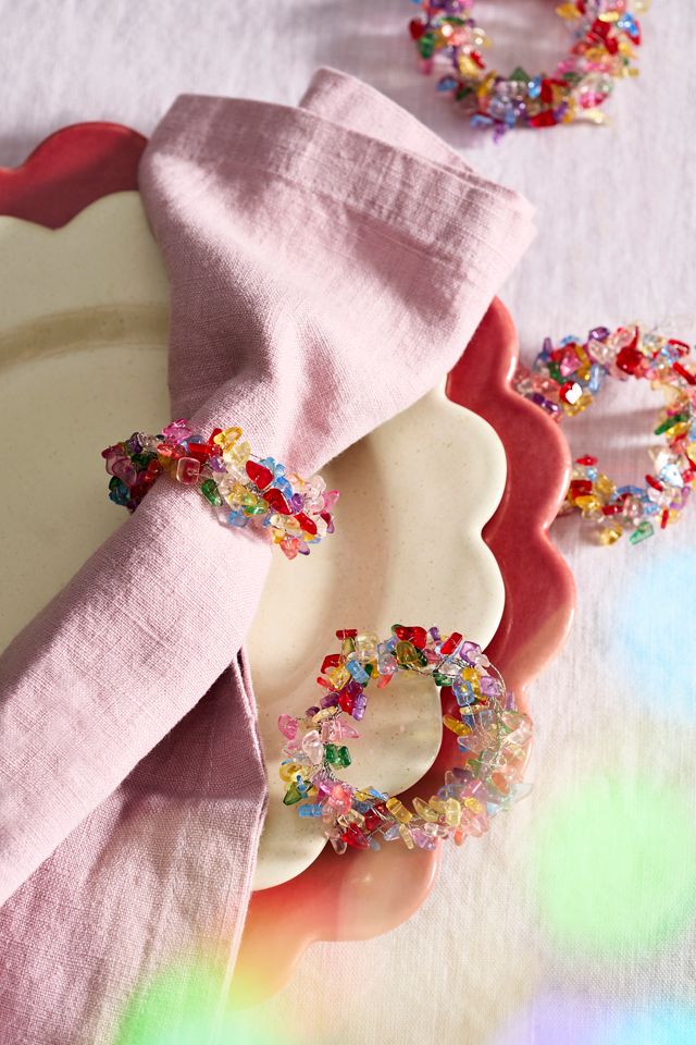 Confetti Beaded Napkin Rings, Set of 4 #1
