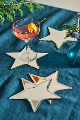 Mirrored Star Coasters, Set of 4