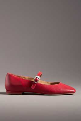 Reformation Melissa Mary Jane Flats In Red