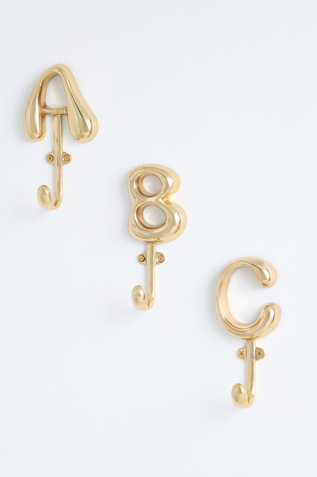 Bubble Letter Monogram Hook - Bronze, Standard, K