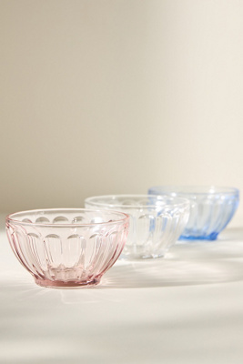 Anthropologie The Latte Glass Cereal Bowls, Set Of 3: Amelie Edition