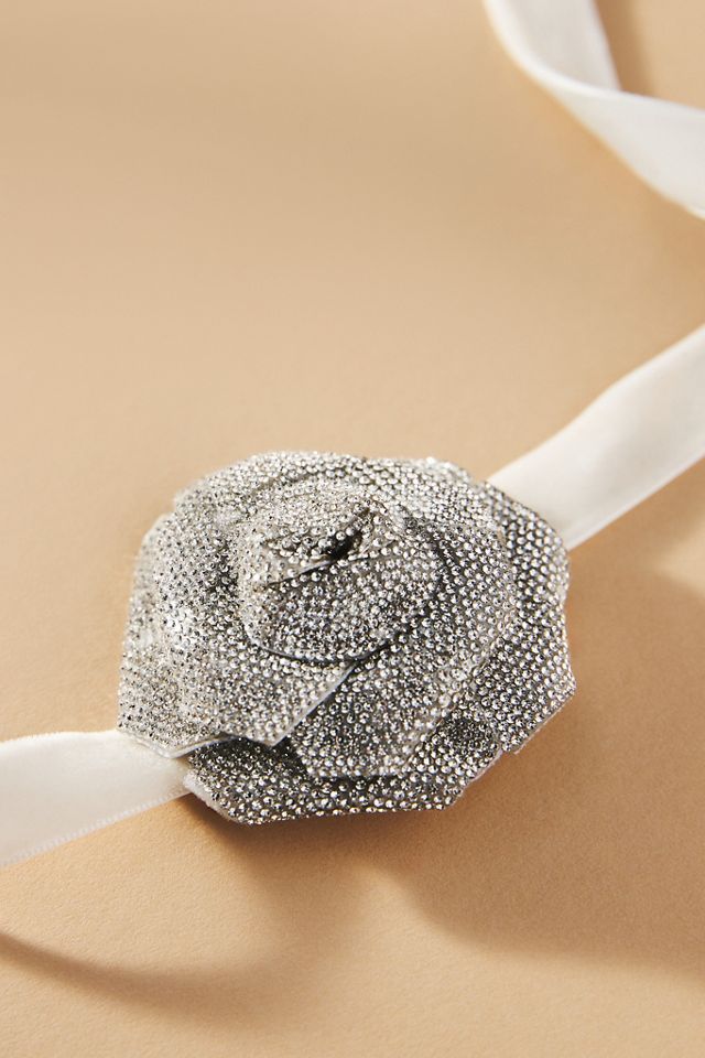 Lele Sadoughi Crystal Pavé Rose Choker Necklace #1