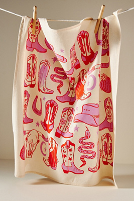 Calhoun & Co. Hey Cowgirl Oversized Dish Towel In Multicolor