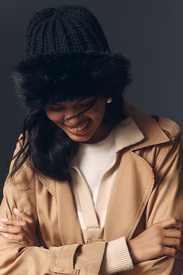 By Anthropologie Knitted Faux-Fur Cuff Beanie #1