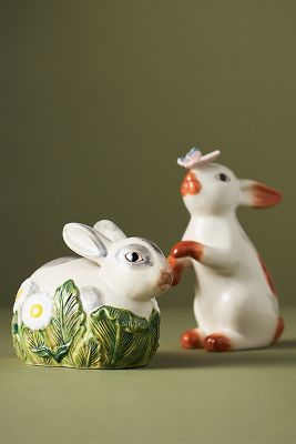 ANTHROPOLOGIE BUNNY STONEWARE DECORATIVE OBJECT 