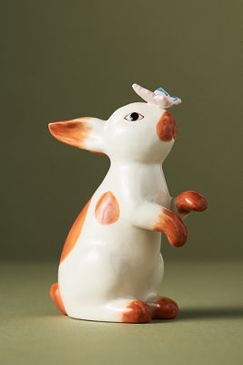 ANTHROPOLOGIE BUNNY STONEWARE DECORATIVE OBJECT 