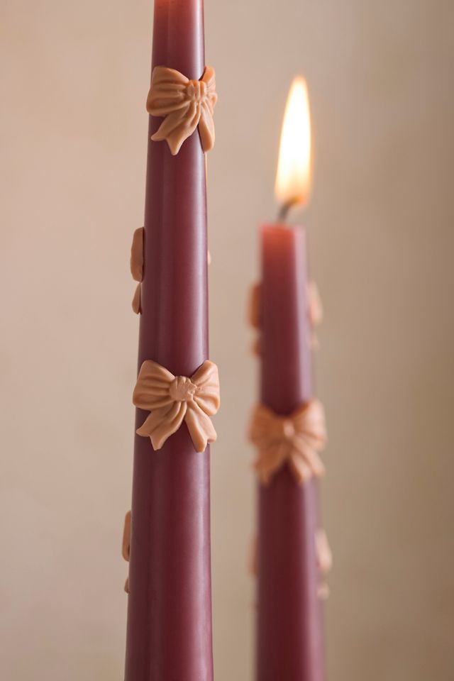 Bow Taper Candles, Set of 2 #1