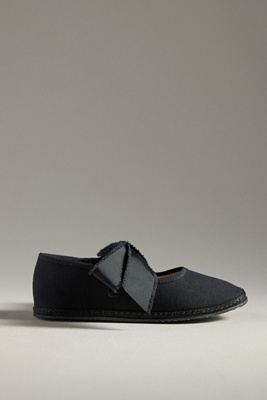 Vibi Venezia Ribbon-tie Mary-jane Flats In Grey
