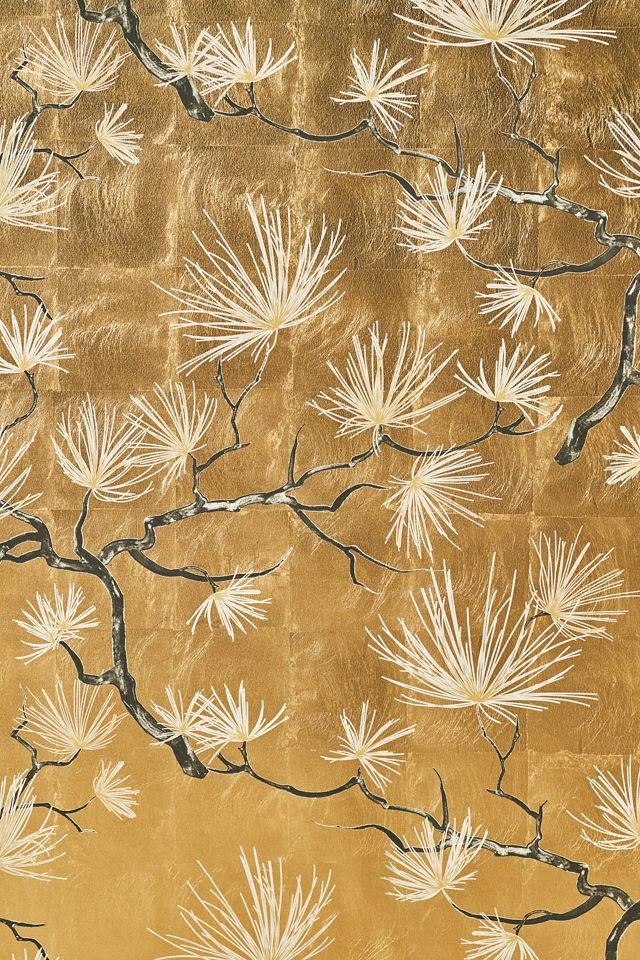 Bonsai Floral Gold Leaf Wallpaper #2