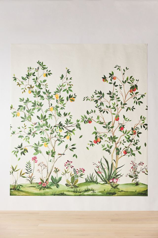 Citrus Grove Chinoiserie Wall Mural #1