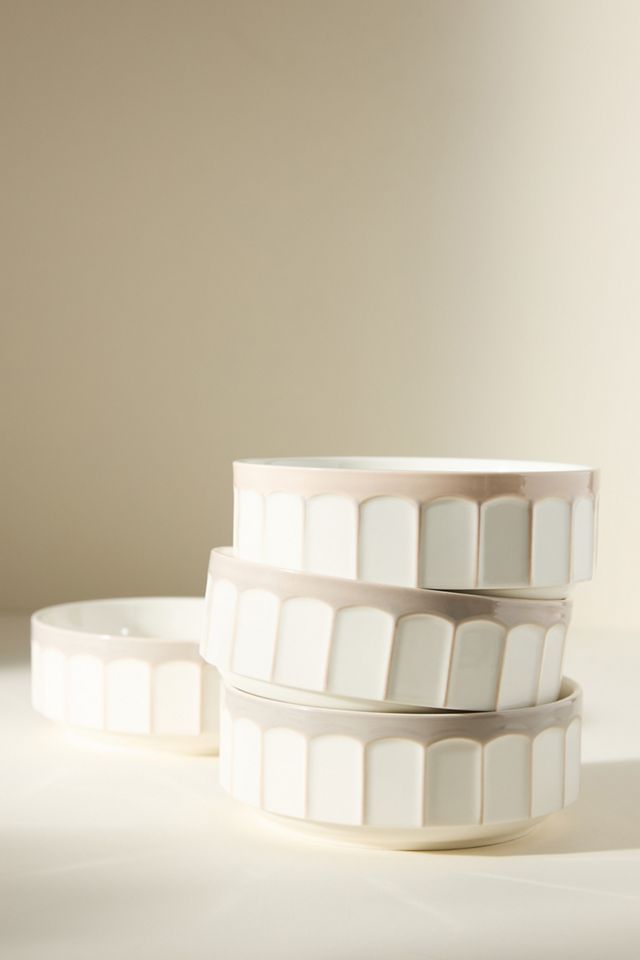 The Latte Stoneware Cereal Bowls, Set of 4: Boulevard Edition #1