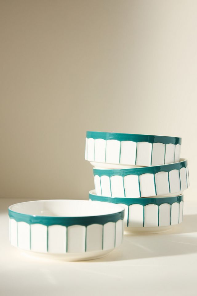 The Latte Stoneware Cereal Bowls, Set of 4: Boulevard Edition #1