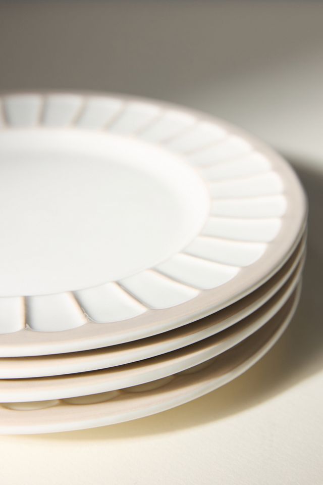 The Latte Stoneware Side Plates, Set of 4: Boulevard Edition #2