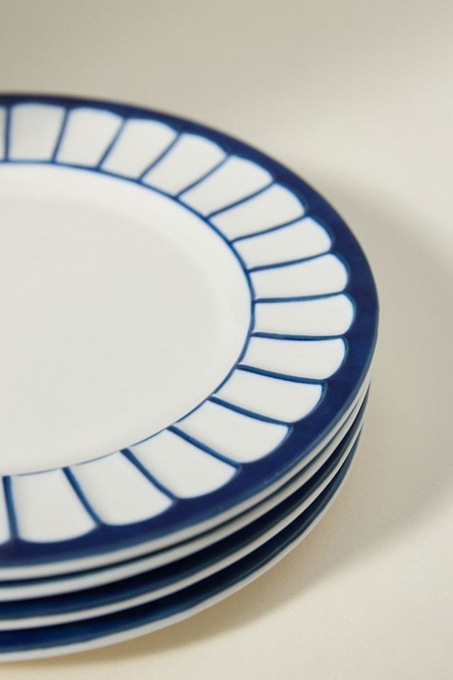 The Latte Stoneware Side Plates, Set of 4: Boulevard Edition #2