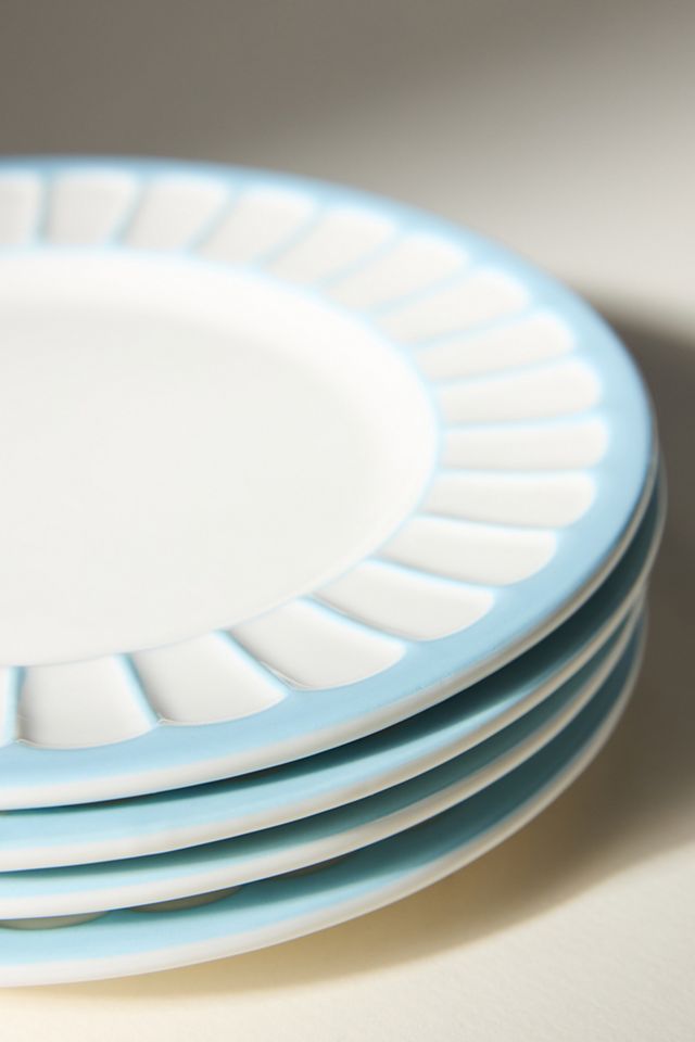 The Latte Stoneware Side Plates, Set of 4: Boulevard Edition #2