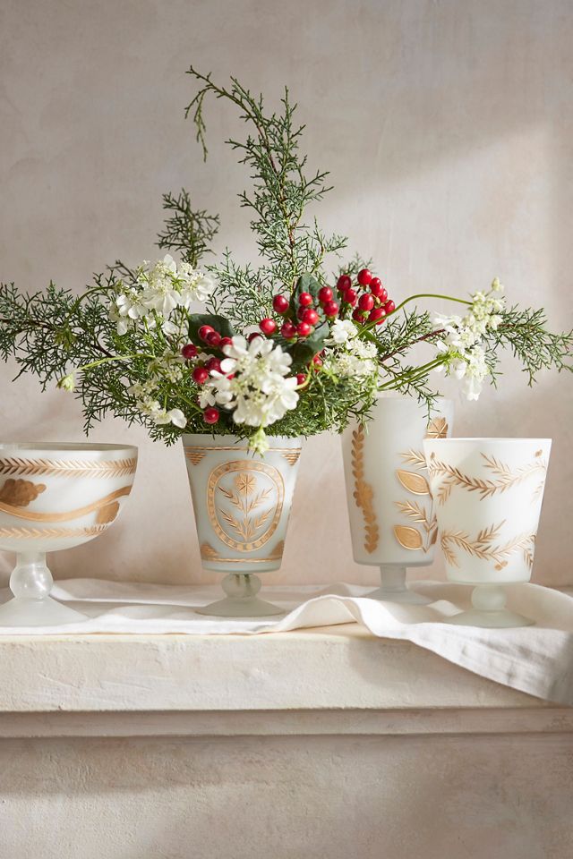 Etched Metallic Garland Vase, Small #1