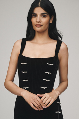 SAU LEE VENUS VELVET CORSET TOP 