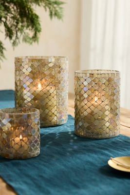 Luster Mosaic Votive Holder