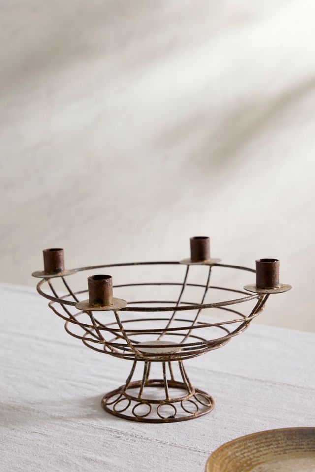 Wire Basket Candelabra #1