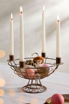 Wire Basket Candelabra