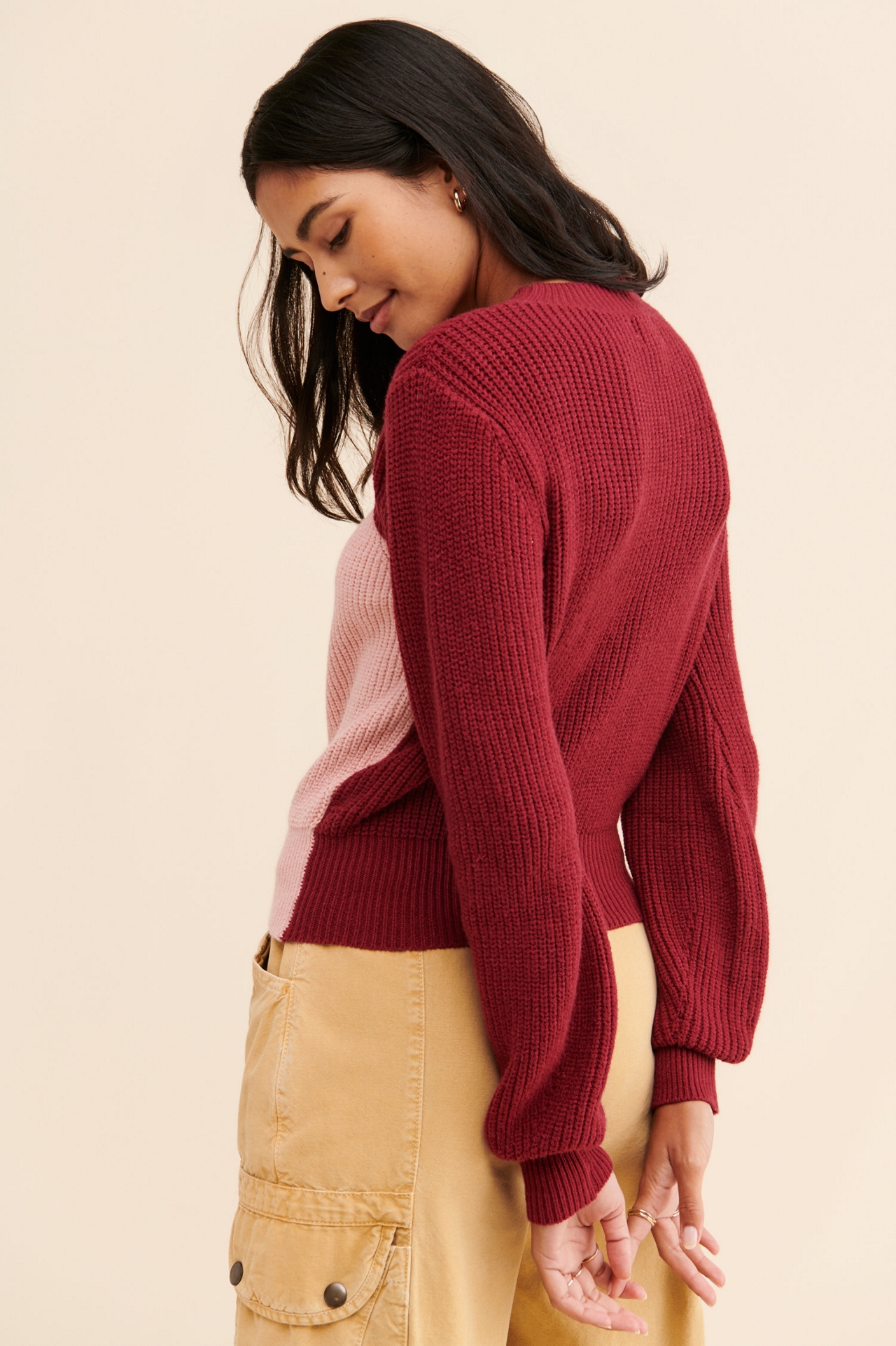 en elly Colorblock Knit Sweater