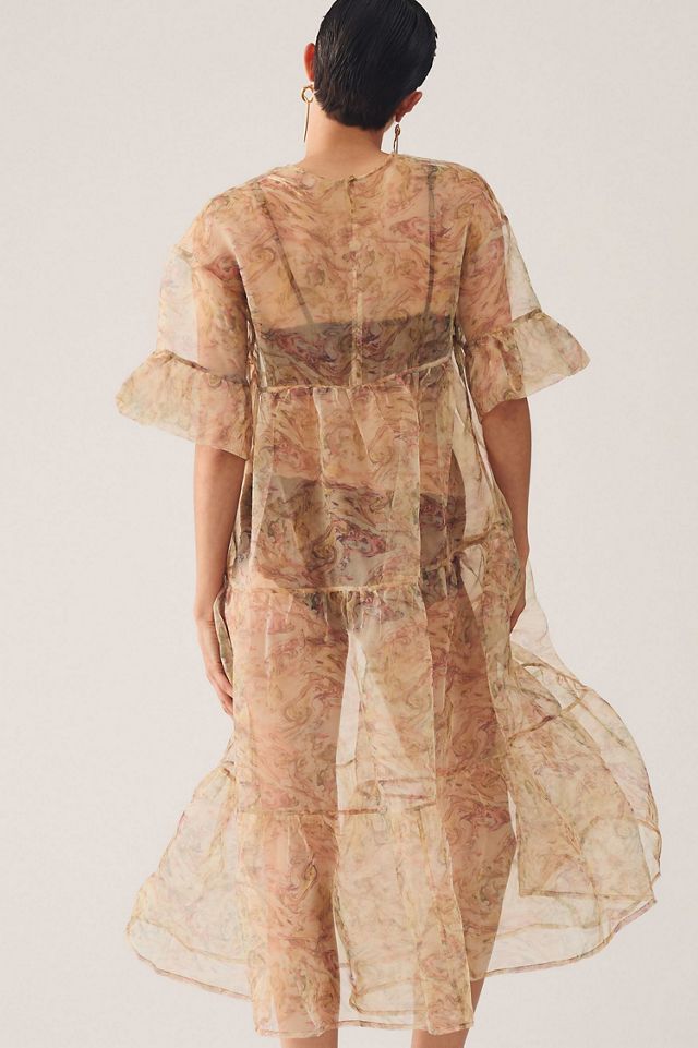 Tiered Sheer Printed Dress #3