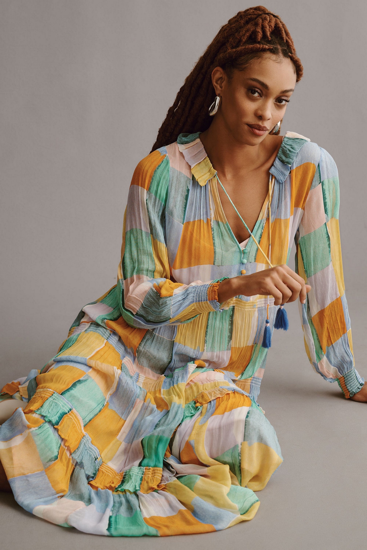 The Marais Printed Chiffon Maxi Dress