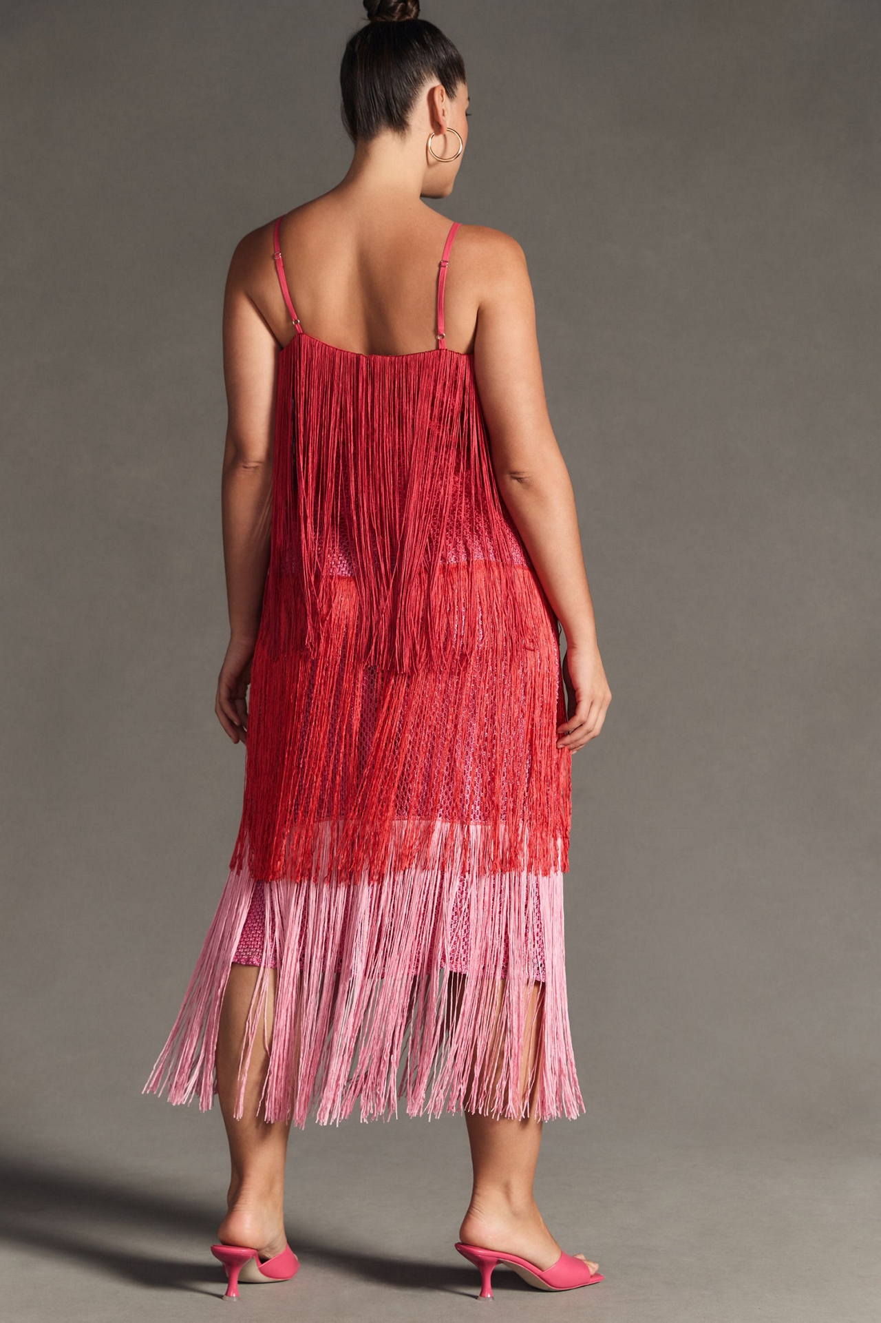 Let Me Be Tiered Fringe Ombre Dress