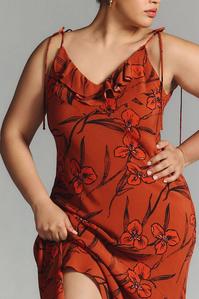 Ruffled V-Neck Slip Dress #2