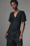 V-Neck Pleated Slim Midi Dress | Anthropologie