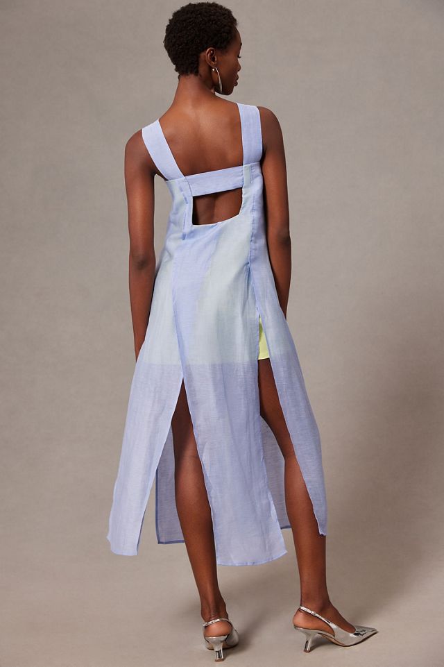 Square-Neck Slit Dress #1