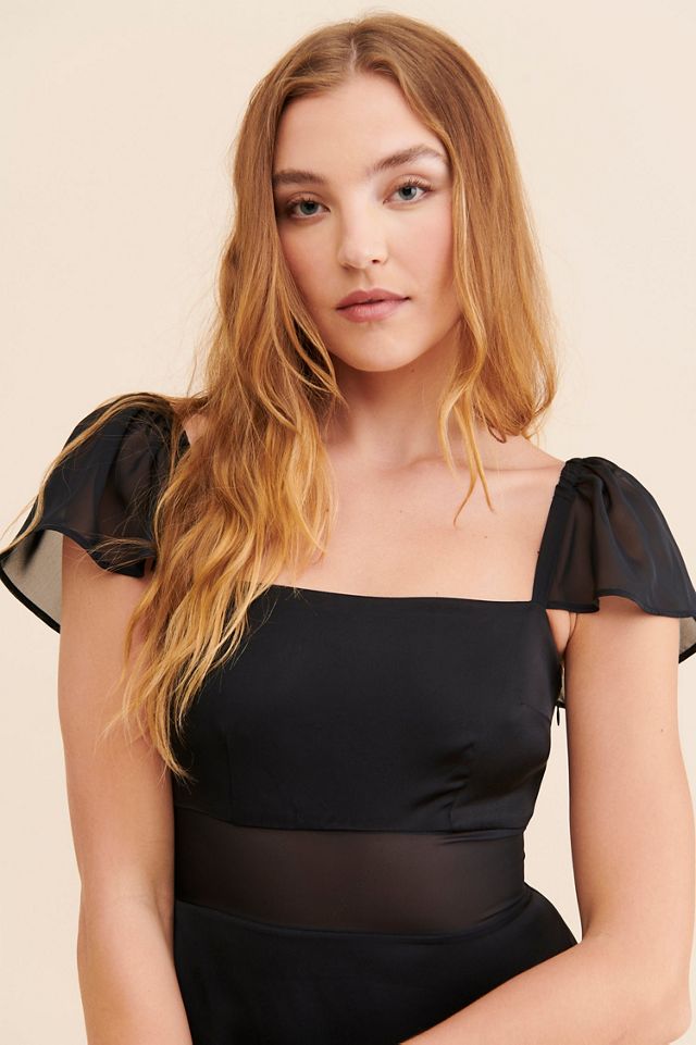 Sheer Flutter Sleeve Dress #2