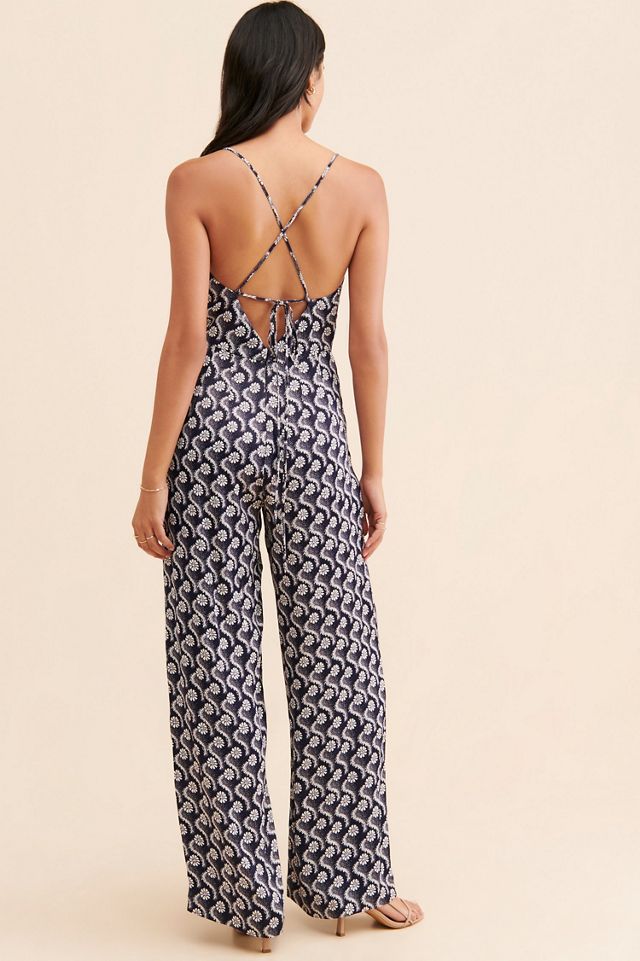 Cowl-Neck Printed Jumpsuit #1