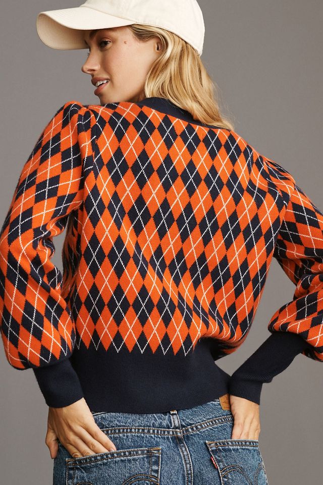 Maeve Balloon-Sleeve Cardigan Sweater #1