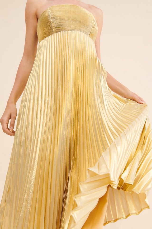 Let Me Be Gold Foil Midi Dress #1