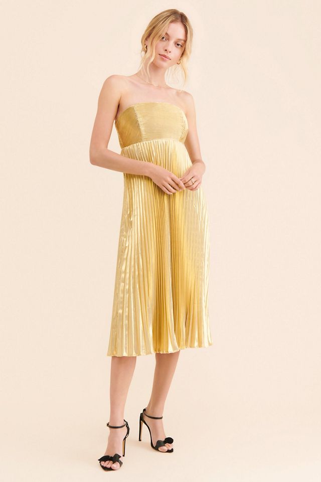 Let Me Be Gold Foil Midi Dress #3