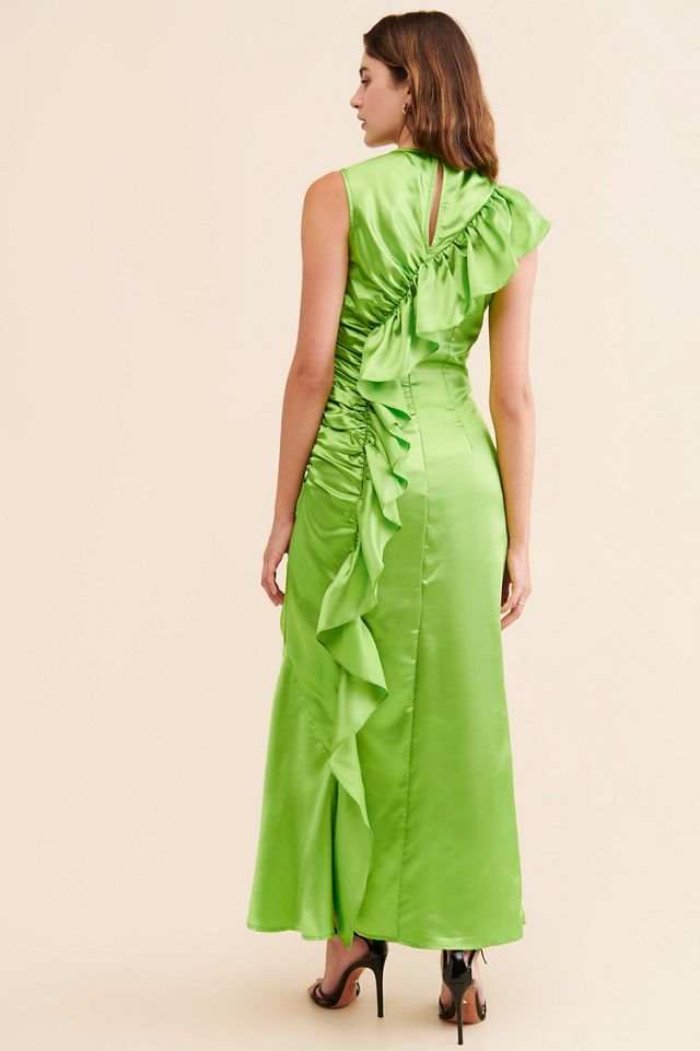 Let Me Be Sleeveless Floral Satin Ruched Dress #1