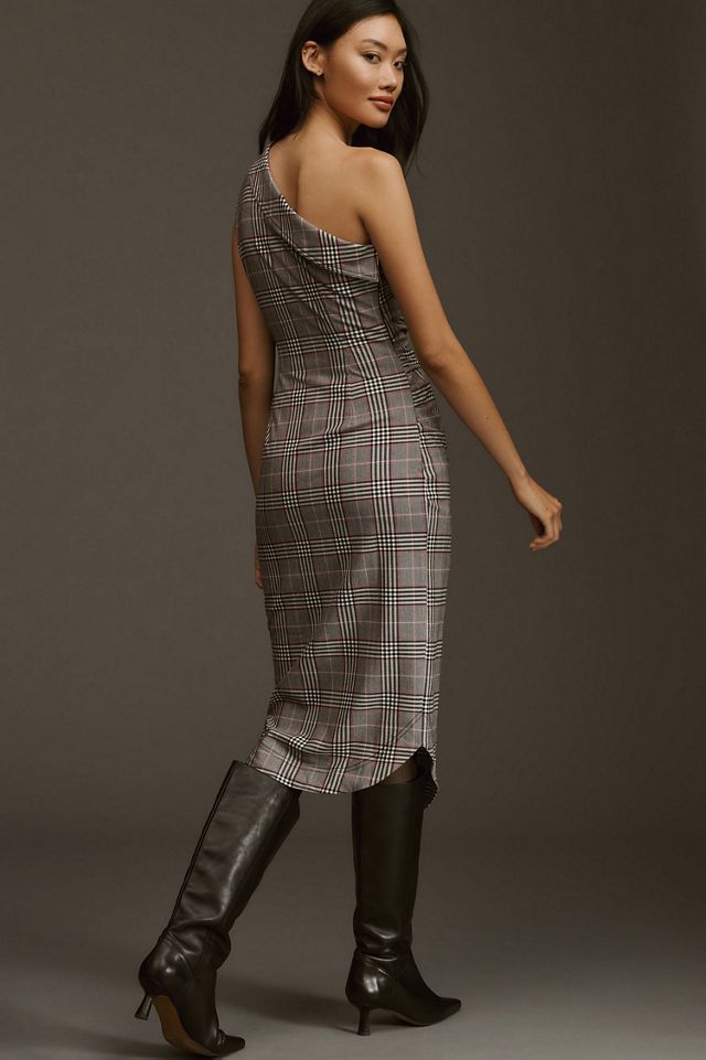 Maeve One-Shoulder Asymmetrical Slim Midi Dress #1