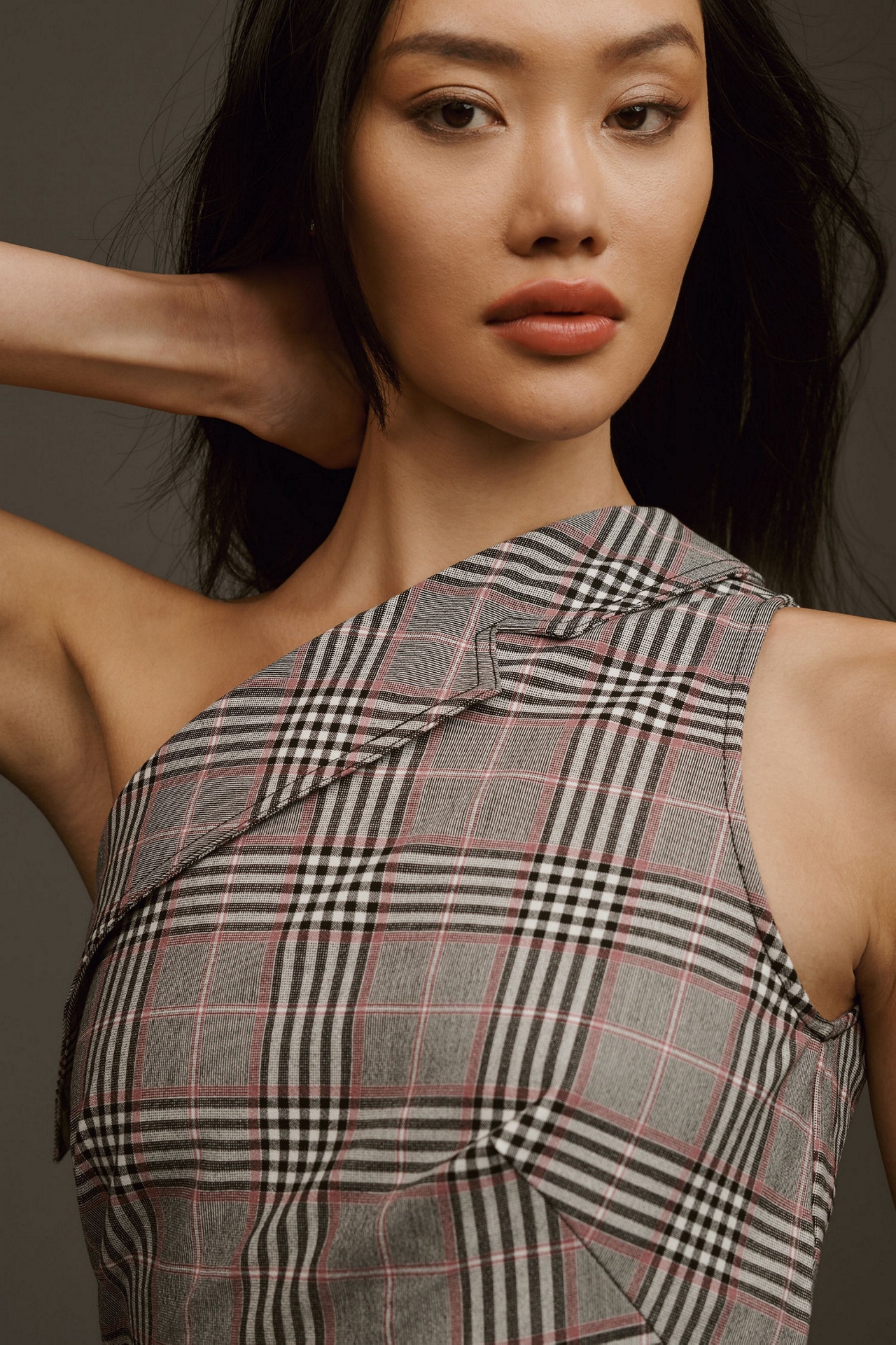 Maeve One-Shoulder Asymmetrical Slim Midi Dress