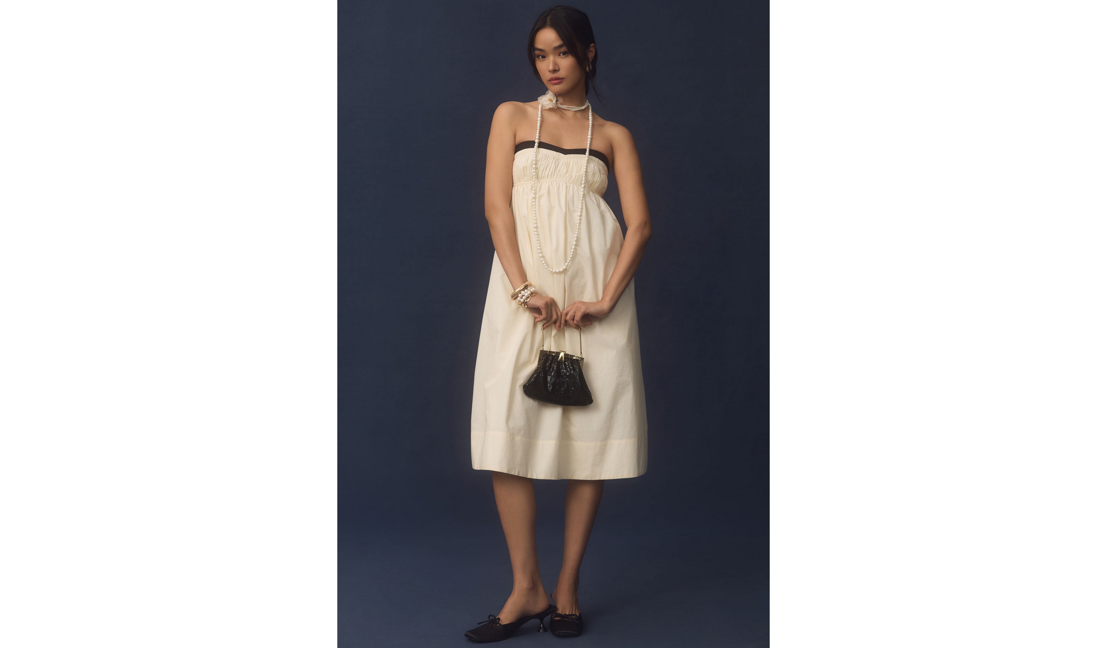 Maeve Strapless Pintuck Open-Back Dress