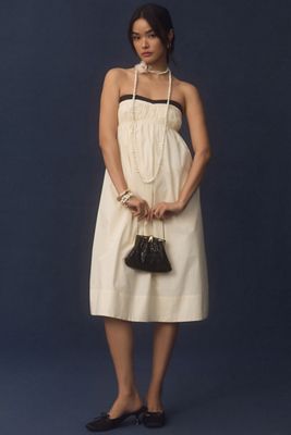 Maeve Strapless Pintuck Open-Back Dress