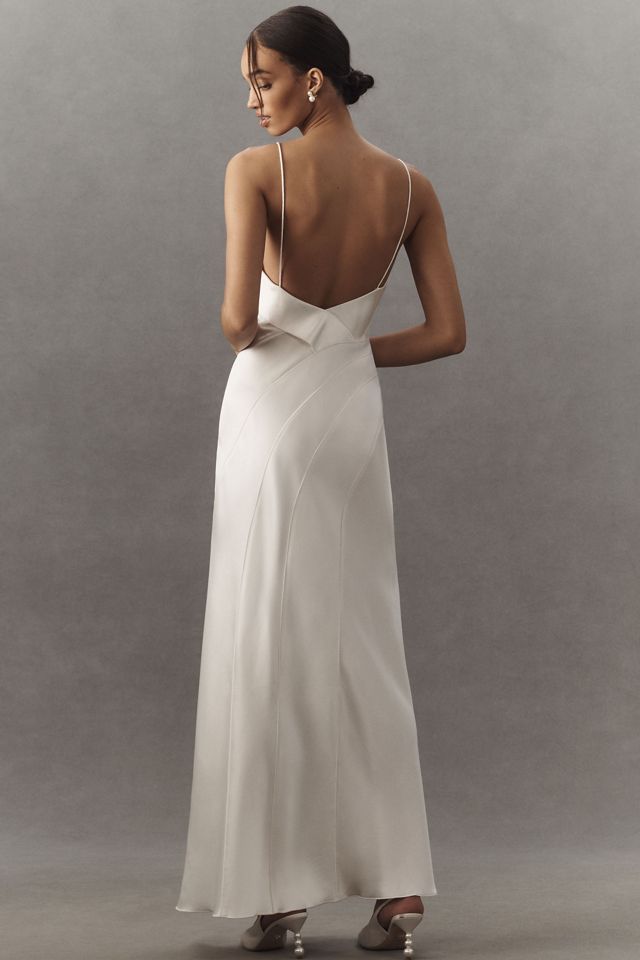 Acler Zetland Sleeveless Bias-Cut Side-Slit Satin Maxi Dress #4