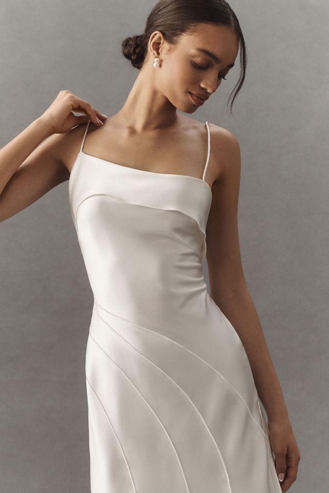Acler Zetland Sleeveless Bias-Cut Side-Slit Satin Maxi Dress #5