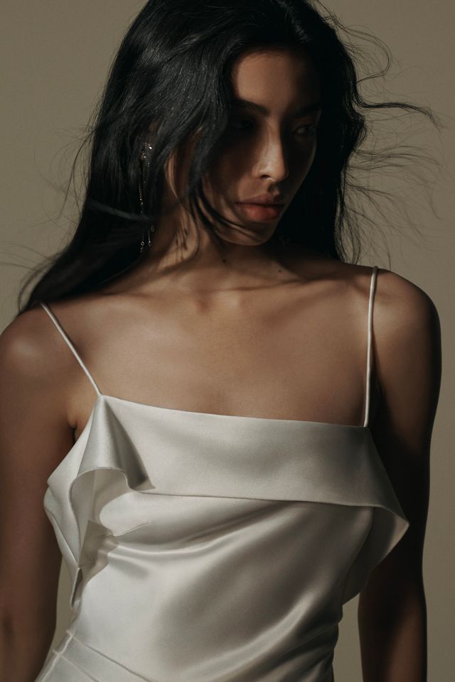 Acler Zetland Sleeveless Bias-Cut Side-Slit Satin Maxi Dress #2