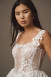 BHLDN Lace Square-Neck A-Line Hoop-Skirt Mini Dress